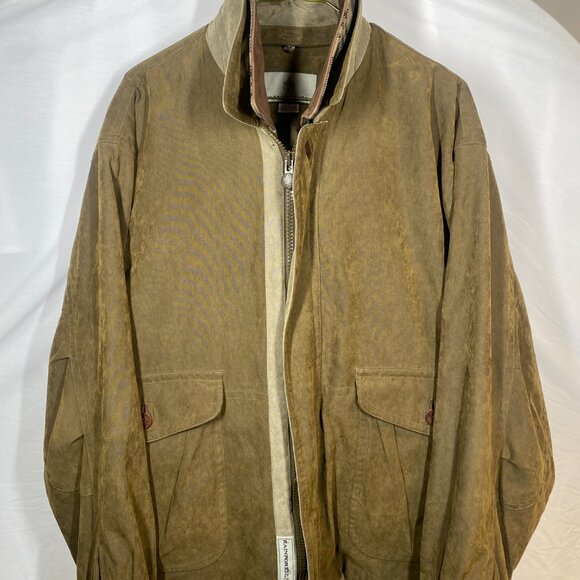 Men's Medium Leather Collar Bomber Jacket - Rainforest - Picture 2 of 15